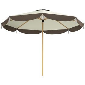 9FT Patio Umbrella, UPF 50+ Outdoor Market Umbrella with 8 Ribs, Vented Outdoor Table Umbrella for Deck, Backyard and Lawn, Cream White