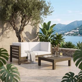 OANA 3-Piece LOVE SEAT SET WITH COFFEE TABLE, WHITE