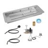 36 x 12 inch Drop-in Fire Pit Pan, Rectangular Stainless Steel Fire Pit Burner Kit, Natural & Propane Gas Fire Pan 150