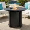 30" Propane Gas Fire Pit Table, 50000 BTU Round Steel Fire Pit for Outside Patio Deck Garden Courtyard-Black