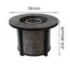 Outdoor Propane Fire Pit, Square Stonecrest Gas Fire Pit for Outside Patio, Concrete Propane Fire Table 50,000 BTU Gas Fire Pit w Lava Rocks