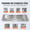 24 x 8 inch Drop-in Fire Pit Pan, Rectangular Stainless Steel Fire Pit Burner Kit, Propane Gas Fire Pan 120