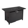 25'' H x 42'' W Steel Outdoor Fire Pit Table with Lid