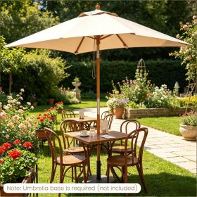 Outdoor Rectangular Patio Umbrella 7 Feet with 3 Adjustable Heights for Garden Poolside Balcony Sunshade Protection (Color: Beige)