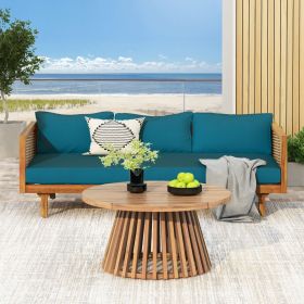 PATIO FURNITRE SETS : CLAREMONT 3 SEATER DAYBED + ACACIA WOOD TABLE (Color: as Pic)