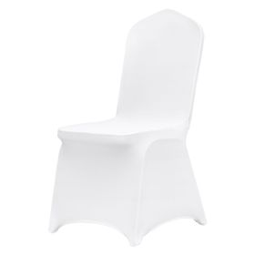Stretch Spandex Folding Chair Covers, Universal Fitted Chair Cover, Removable Washable Protective Slipcovers, for Wedding, Holiday, Banquet, Part (Color: White, Quantity: 12 pcs)