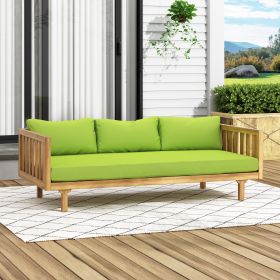 CLAREMONT 3 SEATER DAYBED (Color: Teak+Green, Material: Wood+Waterproof Fabric)